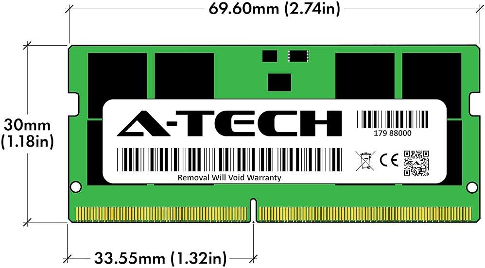 A-Tech 32GB DDR5 5600MHz PC5-44800 CL46 SODIMM 2Rx8 Dual Rank 1.1V Non-ECC Unbuffered SO-DIMM 262-Pin Laptop Computer RAM Memory Upgrade Module - Image 7