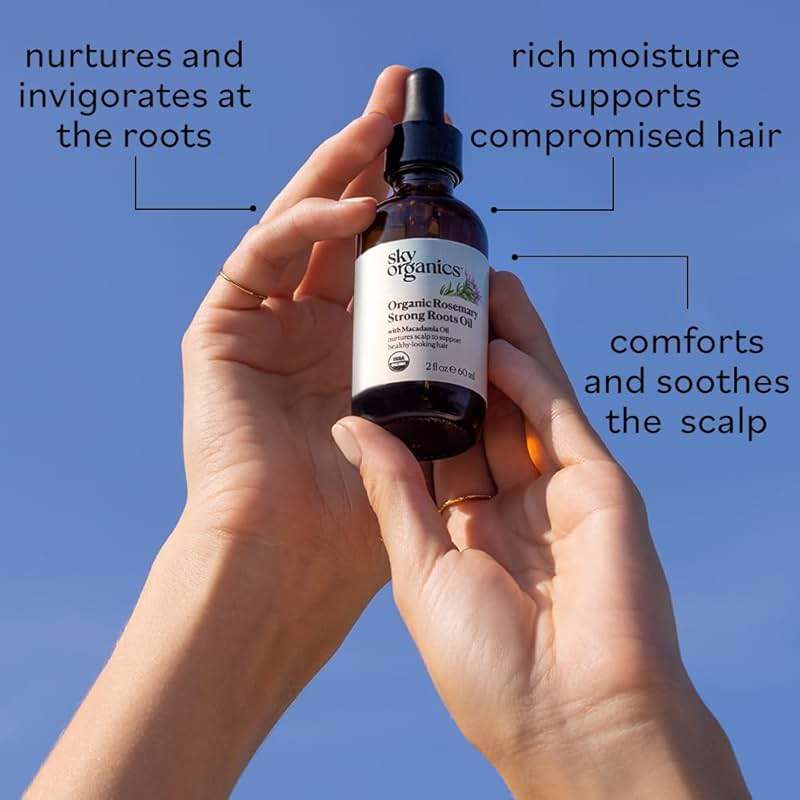 Sky Organics - Organic Rosemary Oil with Strong Roots - Hair Growth Serum with Macadamia, Jojoba & Essential Oils for Scalp - Natural Beauty and Hair Care - 2 fl oz - Image 4