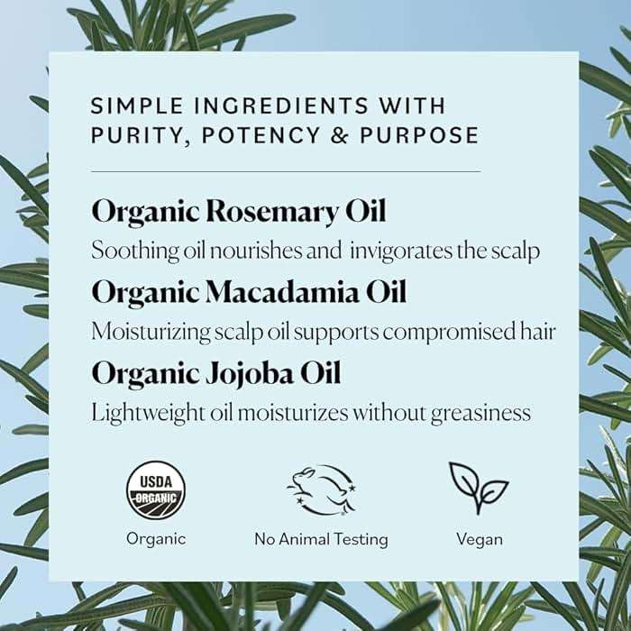 Sky Organics - Organic Rosemary Oil with Strong Roots - Hair Growth Serum with Macadamia, Jojoba & Essential Oils for Scalp - Natural Beauty and Hair Care - 2 fl oz - Image 5