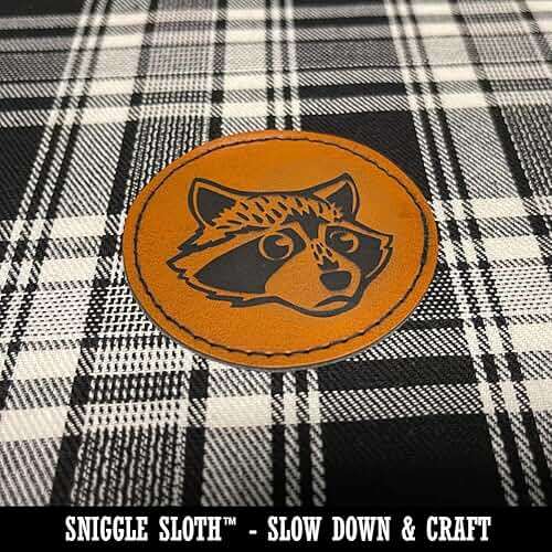 Chow Chow Dog Solid Round Iron-On Engraved Faux Leather Patch Applique - 2.5 Inch - Brown - Image 5
