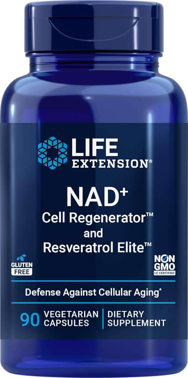 Life Extension NAD+ Cell Regenerator and Resveratrol Elite, 90 Veg Caps - Image 1