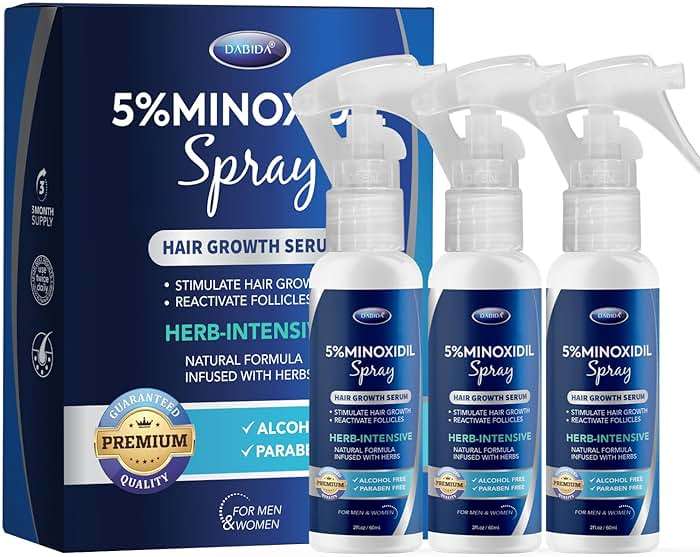 5% Minoxidil Hair Growth for Men and Women: Extra Strength Minoxidil and Biotin Beard Regrowth (2 Fl Oz, Spray 3pcs) - Image 1