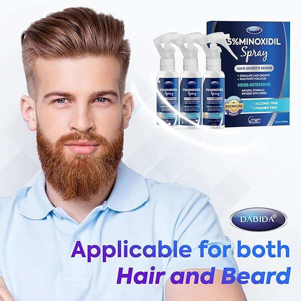 5% Minoxidil Hair Growth for Men and Women: Extra Strength Minoxidil and Biotin Beard Regrowth (2 Fl Oz, Spray 3pcs) - Image 8