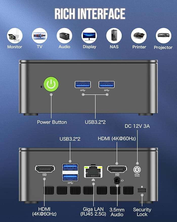 GMKtec Mini PC Intel Core i3-10110U Processor (Beats 4300U/N150) 8GB DDR4 256GB SSD i226-V RJ45 Ethernet Desktop Computer 4K Dual/ 4X USB3.2/ WiFi 6 BT5.2/ Nucbox G3 Pro - Image 4