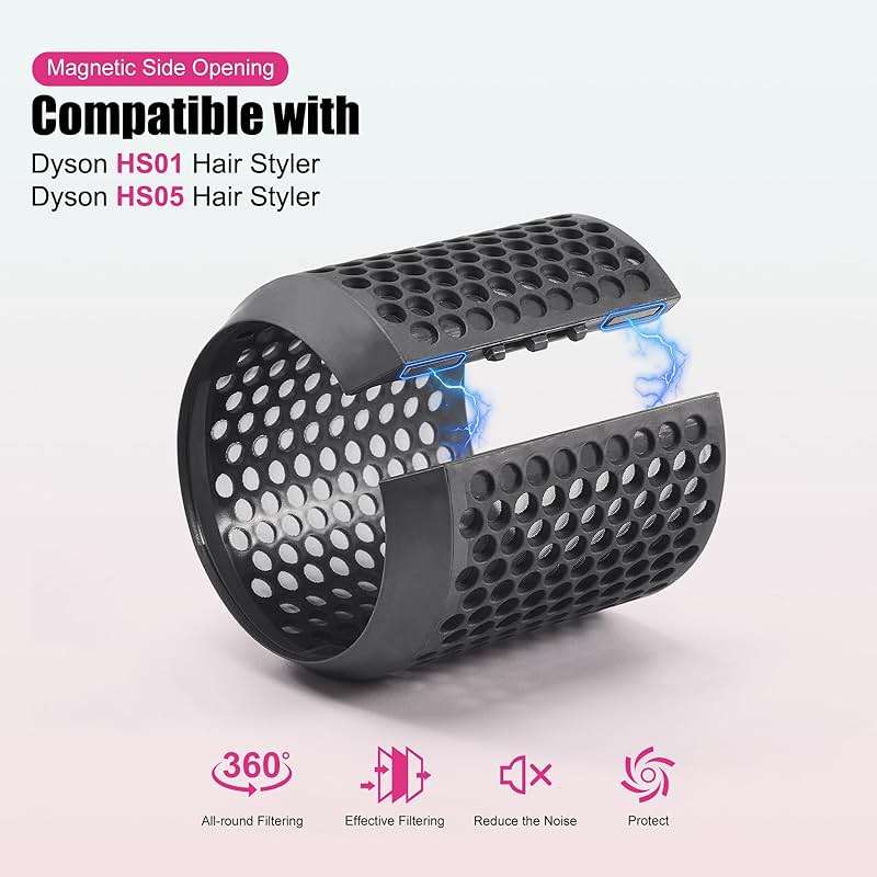 Outer Filter Cover Compatible with Dyson Airwrap Hair Styler with Filter Cleaning Brush HS01 HS05 Magnetic Filter Cage Replacement Parts - Image 3