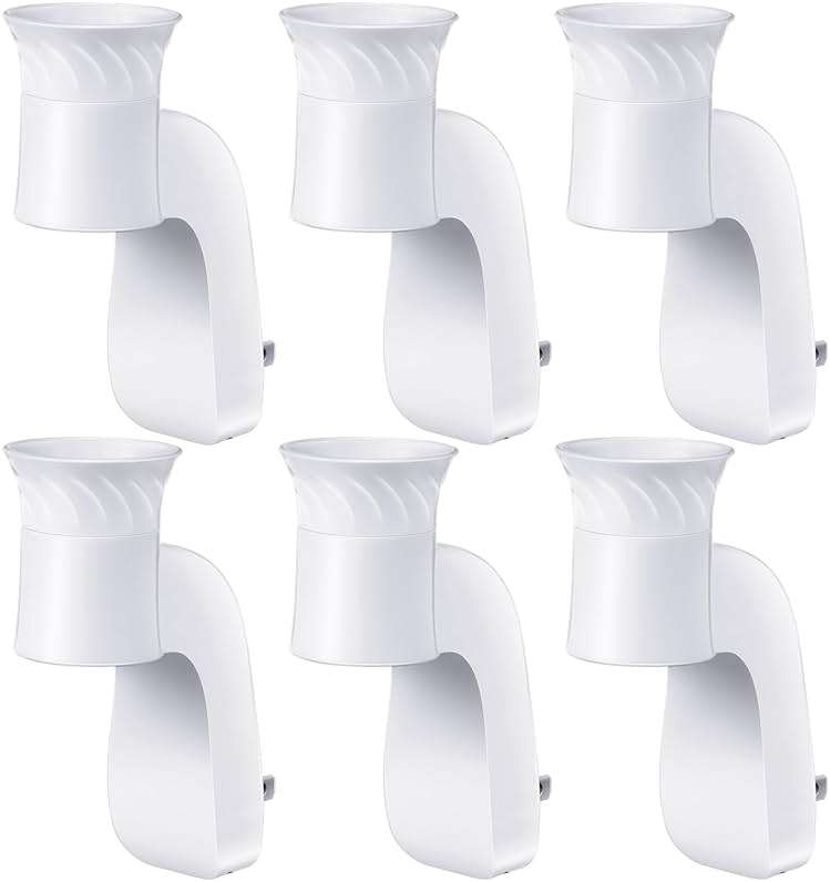 Hohean 6 Pack Wall Fragrance Plug in Compatible with Bath and Body Works WallFlower Refills, ETL Certified, Rotatable, Precise Scent Adjustable Fragrance Control Diffuser Plug for Home, Office (White) - Image 1