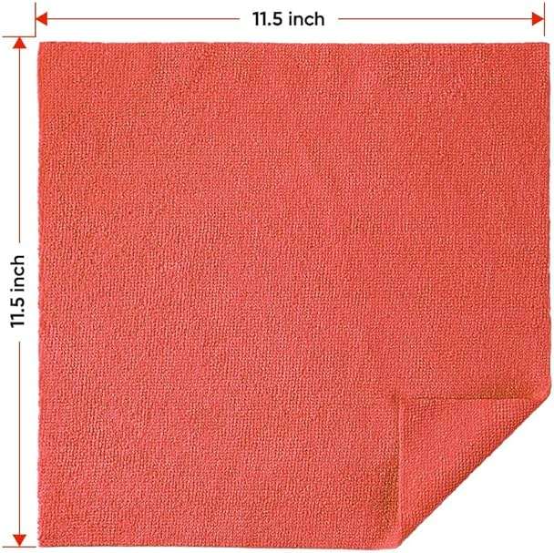 HOMEXCEL Red Shop Towels 100 Pack, Reusable Microfiber Cleaning Cloth Bulk, Multipurpose Microfiber Towels for Cars, House and Kitchen, Highly Absorbent Cleaning Rags 11.5 x 11.5 inch - Image 2