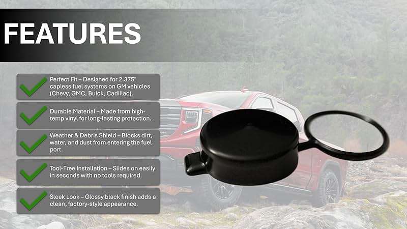 Cap & Shield Tethered 2.375inch ID, Capless Gas Cap Dirt, Water & Dust Cover and Fuel Funnel Bundle Compatible With GMC, Chevrolet, Buick & Cadillac - Image 2