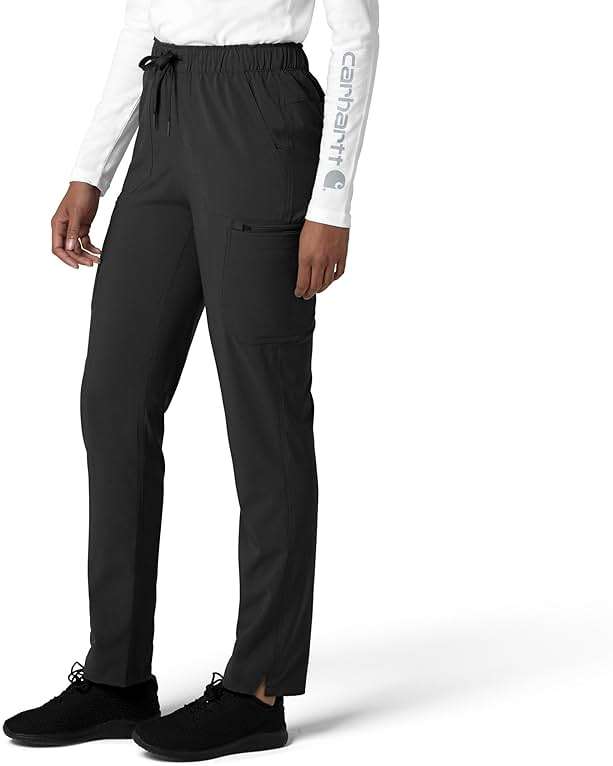 Carhartt Scrubs for Women Force Cross-Flex Straight-Leg Cargo Pants with Drawstring and 7 Pockets - Image 3