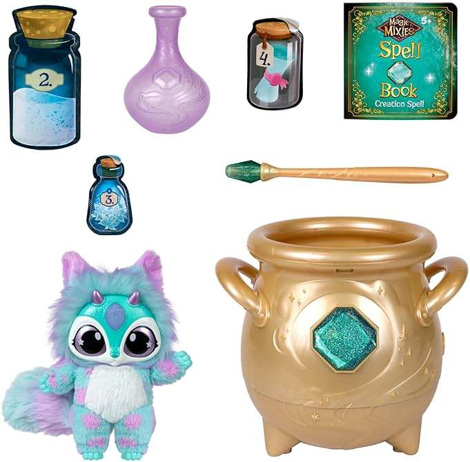 Magic Mixies - Magical Real Misting Gold Cauldron with 8 Inch Non-Electronic Plush Toy. Follow The Spell Book Add The Magic Ingredients. Who Will You Magically Create? - Image 3