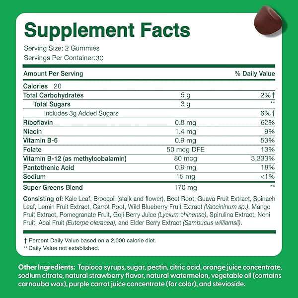 Feel Great Super Green Gummies for Kids | Fruit and Vegetable Gummies | Vegan Veggie Gummy Multivitamin for Kids | Veggie Fiber Supplement | 60 Count - Image 7
