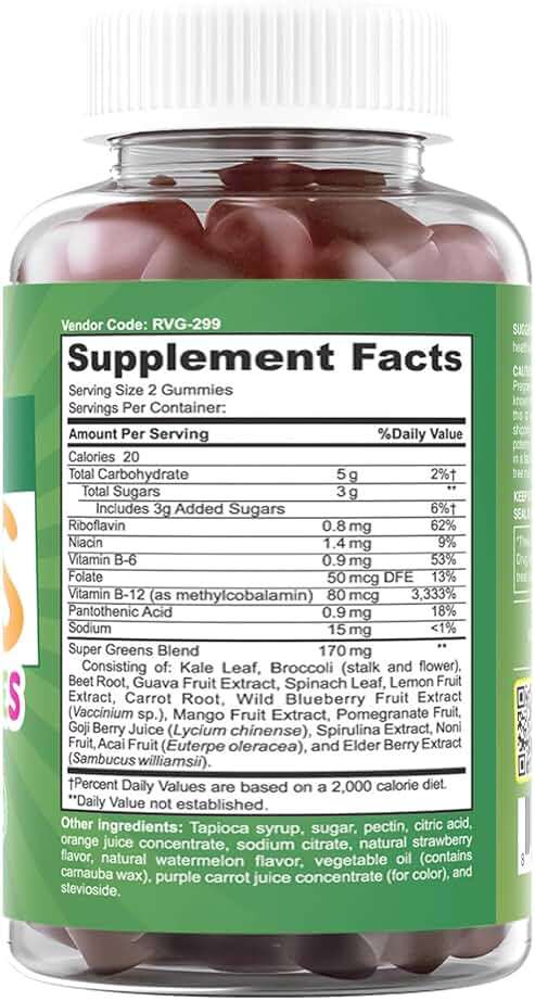 Feel Great Super Green Gummies for Kids | Fruit and Vegetable Gummies | Vegan Veggie Gummy Multivitamin for Kids | Veggie Fiber Supplement | 60 Count - Image 9