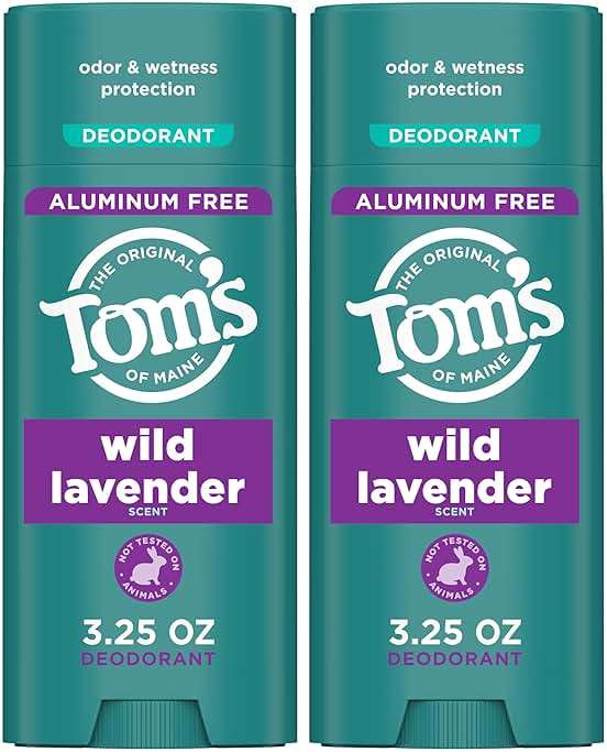 Tom’s of Maine Wild Lavender Natural Deodorant for Men and Women, Aluminum Free, No Artificial Fragrances, Dyes, or Preservatives, Baking Soda Free, 48-Hour Odor Protection, 3.25 oz (2 Pack) - Image 1