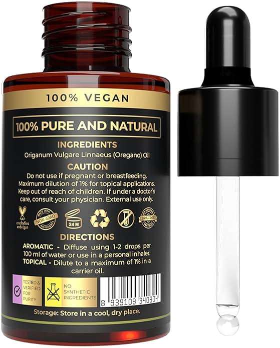Plant Based Oregano Essential Oil - Oil of Oregano Drops for Skin & Hair Care | Reduce Itchiness & Redness | Plant Based, Gluten-Free - Natural Aromatherapy Oil for Diffusers - Image 2