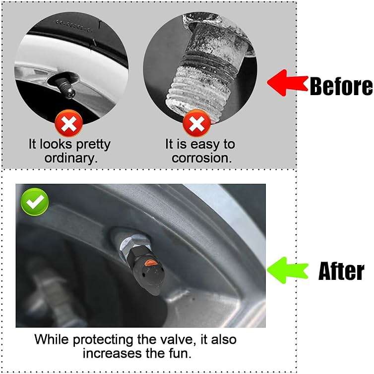 GOOTHX Tire Valve Stem Cap, 4 pcs Glow-in-The-Dark Cute Duckling Tire Valve Cap, Universal for Cars, Motorcycles, Trucks, and Bicycles (Black) - Image 3