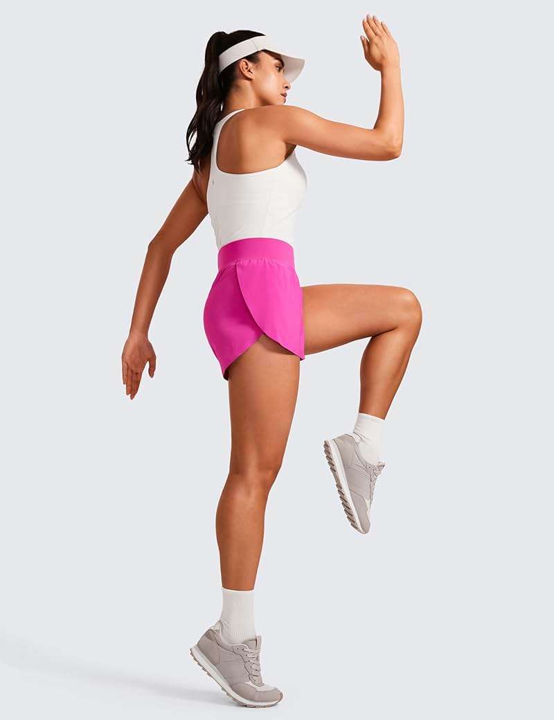 CRZ YOGA High Waisted Split Running Shorts for Women 3" - Comfy Mesh Liner for Workout Athletic Gym Track Quick Dry - Image 3