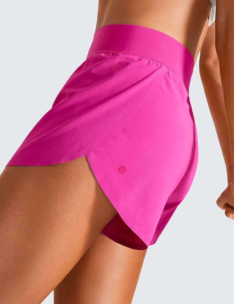 CRZ YOGA High Waisted Split Running Shorts for Women 3" - Comfy Mesh Liner for Workout Athletic Gym Track Quick Dry - Image 4