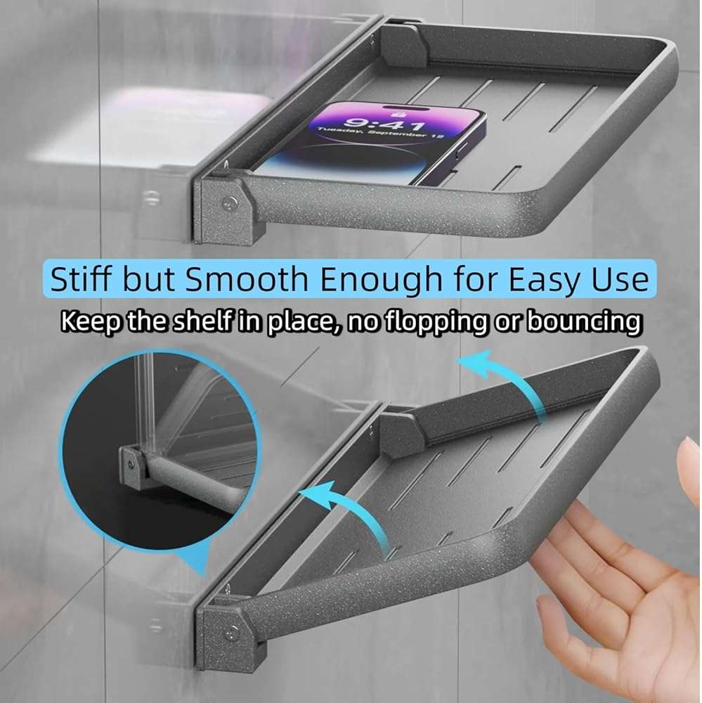 WanDwel RV Aluminum Foldable Shelf - Wall-Mounted Folding RV Shelves - Compact Camper Trailer Accessories & Space-Saver 12.2x5.5 Inch - Image 7