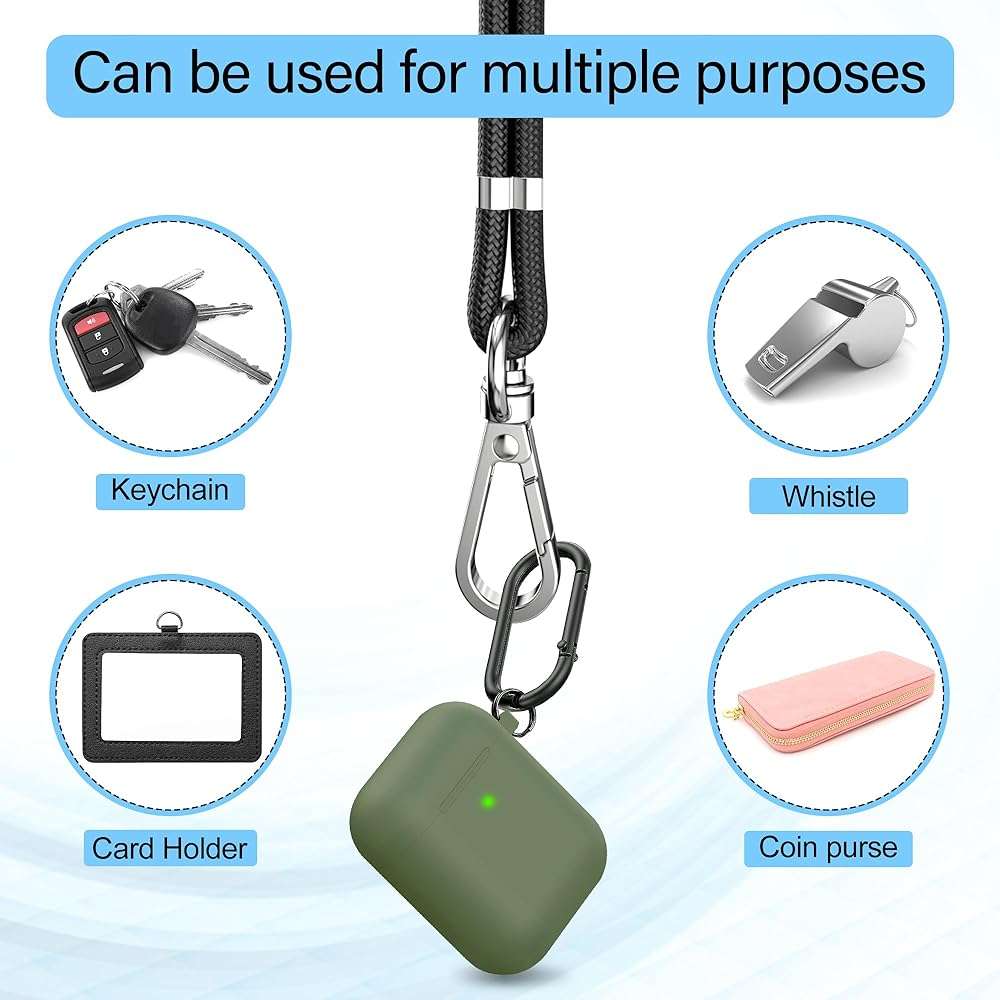 takyu Phone Lanyard, 2 Pack Adjustable Cell Phone Lanyard Crossbody Neck Strap & 2 Pack Phone Wrist Strap with 2 Pcs Tether Tabs Compatible for iPhone Android Smartphones-Black Grey - Image 5