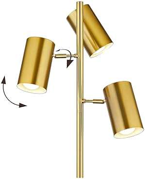 Tree Floor Lamp with 3 Light Bulbs,Gold Standing Tall Pole Lamp with 3 Adjustable Rotating Lights,Farmhouse Floor Lamp for Living Room Bedroom Office,Vintage Standing Lamp 9W E26 LED Bulbs Included - Image 5