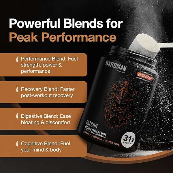 Birdman Falcon Performance Vegan Protein Powder, 31g Protein, 5g Creatine, 5g BCAA, Probiotics, Electrolytes, Pre Workout, Low Carb, Sugar Free & Dairy Free, Plant Based Chocolate Protein -19 servings - Image 7