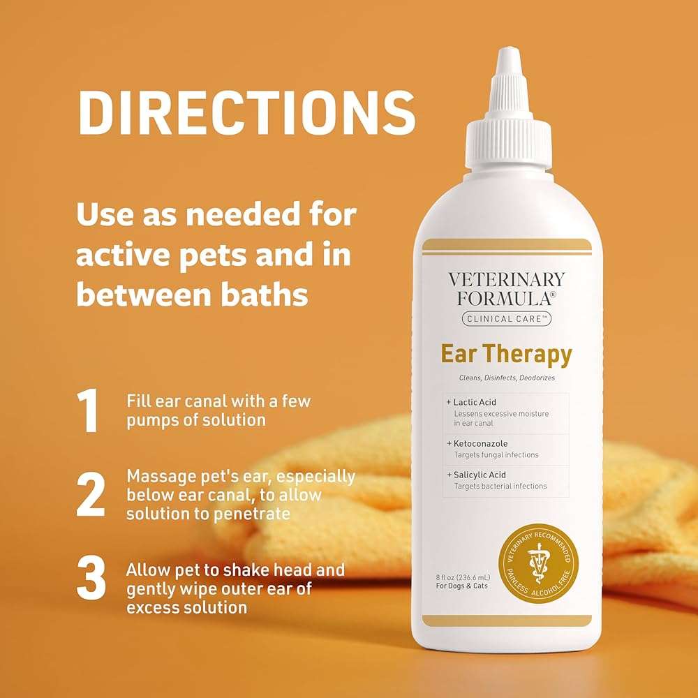 Veterinary Formula Clinical Care – Ear Therapy – Vet Recommended Ear Cleaner for Dogs & Cats that Helps Manage Stinky Buildup and Support Daily Health – 8 oz. - Image 4