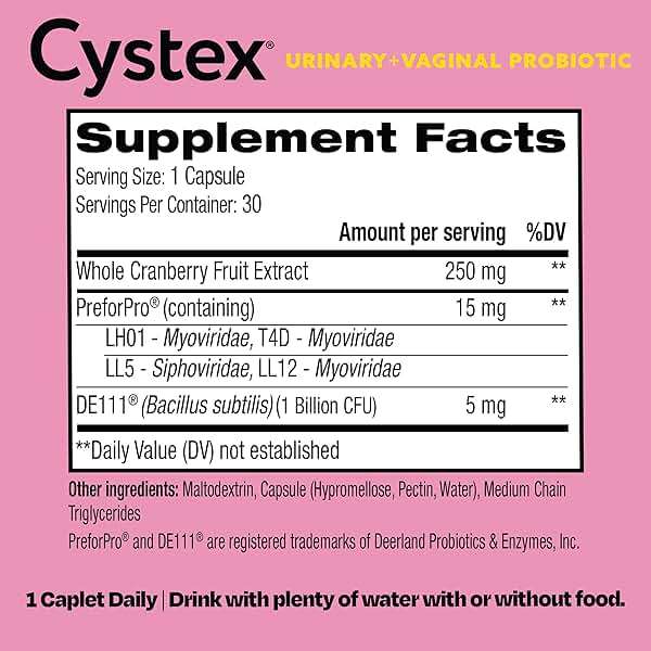 Cystex 3-in-1 Urinary Tract Probiotic for Women - Prebiotic, Probiotic & Cranberry Supplement for UTI & Yeast Infection Support - Vaginal pH Balance & Flora Support - Urinary Health - 30 Capsules - Image 8