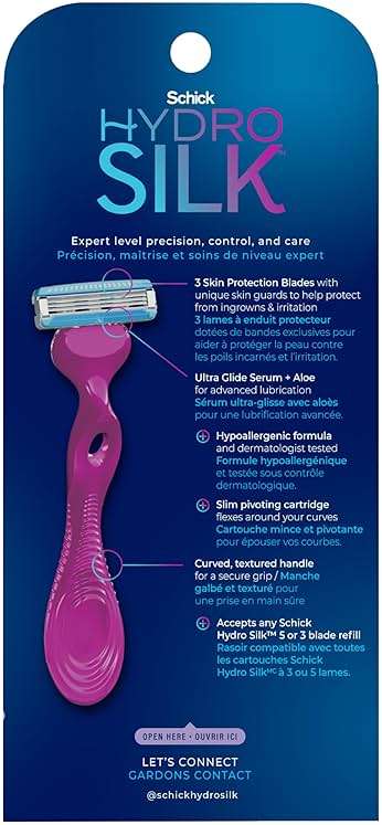 Schick Hydro Silk Ultimate Pubic Skin Protection, Bikini Razor | Razors for Women Sensitive Skin, Pubic Hair Razor for Women, Includes 1 Handle with 3 Refills - Image 8