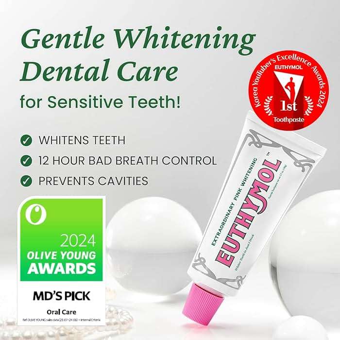 EUTHYMOL Whitening Toothpaste (3.7fl oz) - Stain Removal in 2 Weeks, Long-Lasting Freshness for Sensitive Gum & Teeth. Bad Breath, Cavity Prevention. Recyclable Aluminum Tube - Image 6