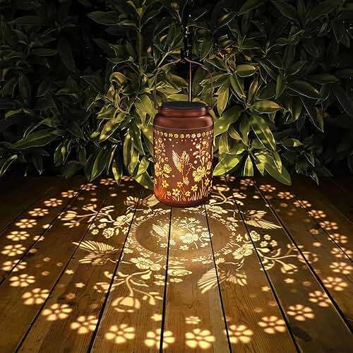 Solar Lanterns Outdoor Waterproof Hummingbird Garden Decor Gifts for Women Mom Grandma Hanging Solar Lights Metal Solar Decoration Outside for Yard, Patio, Backyard, Porch - Image 4