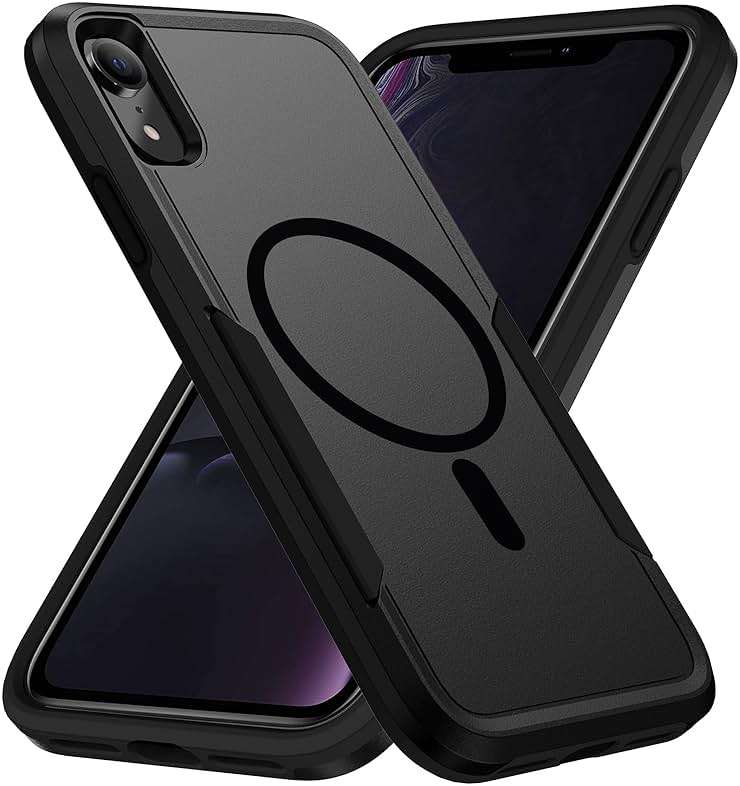 Teayoha for iPhone XR Case,[Compatible with Magsafe] [Military Grade Drop Tested] Heavy Duty Dual-Layer Shockproof Tough Rugged Protective Phone Case -6.1 inch (Black) - Image 1