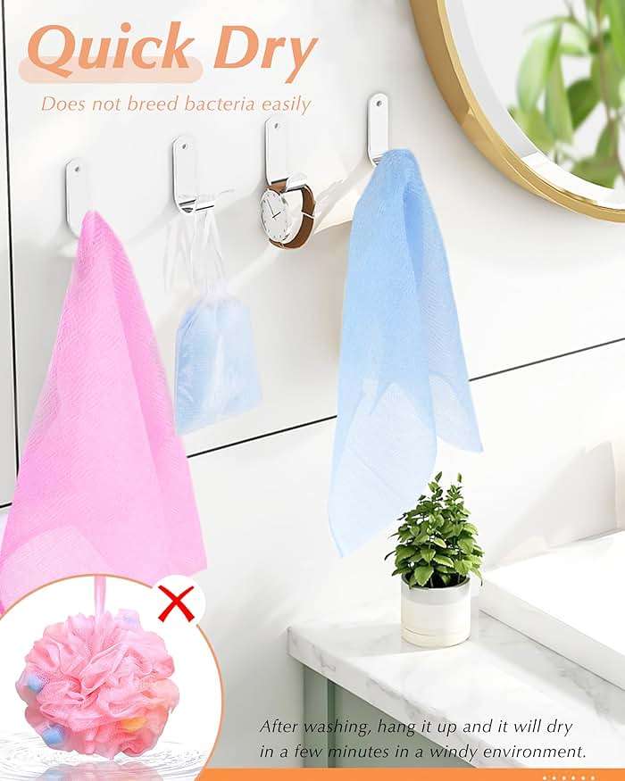 6 PCS Exfoliating Washcloth, 35 Inch 3 Colors Nylon Bath Exfoliating Towel for Shower, Colorful Japanese Washcloth, Exfoliating Body Scrubber (Blue, Yellow, Pink) - Image 4