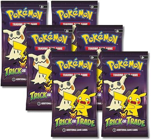 Pokemon 2023 Trick or Trade Mimikyu & Pikachu | 6 Mini Booster Packs - Image 1