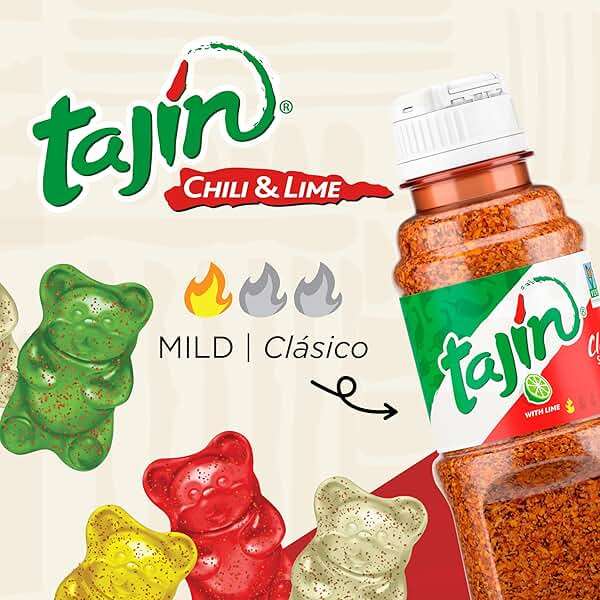 Snak Club Tajin Gummy Bears, Assorted Fruit Candy Gummies with Chili and Lime Seasoning, Mild, Gluten-Free and Vegan Snacks, 9 oz Resealable Bag - Image 5