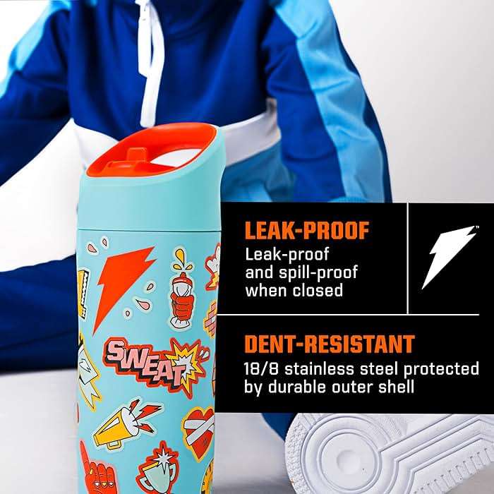 Gatorade Kids' Rookie Metal Water Bottle, 12oz, Stainless Steel Bottle, Double-Wall Insulation, Vacuum Insulated, Thermo Mug - Image 5