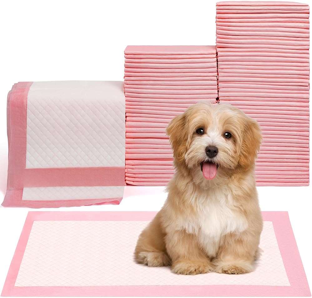 Pet Toilet Training Pads 100Count Disposable Puppy Pee Pads 18" x 13" for Dogs, Ultra Absorbent|Quick Dry|Leak-Proof Pet Potty Pads for Dog, Cat, Rabbits and Guinea Pigs (Pink) - Image 1