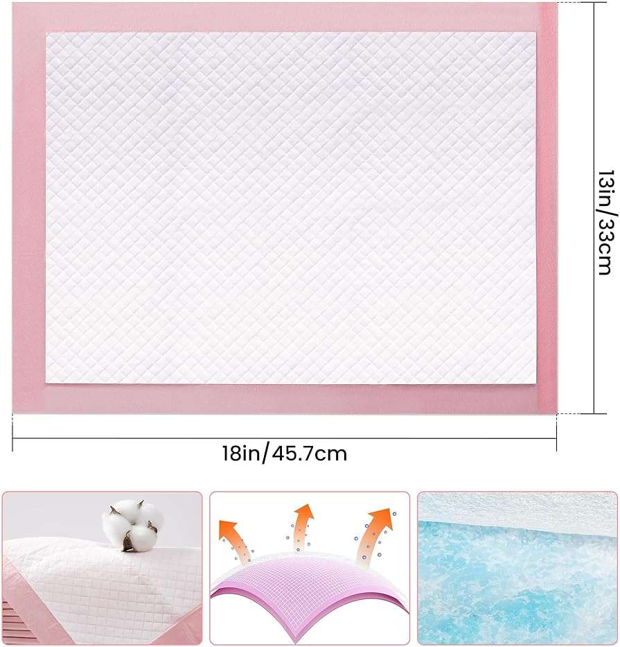 Pet Toilet Training Pads 100Count Disposable Puppy Pee Pads 18" x 13" for Dogs, Ultra Absorbent|Quick Dry|Leak-Proof Pet Potty Pads for Dog, Cat, Rabbits and Guinea Pigs (Pink) - Image 2