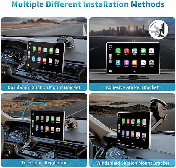 Madoec Portable Apple Carplay Screen for Car, 9" Wireless Apple Carplay & Android Auto,4K Dash Cam,1080p Backup Camera DVR,Car Audio Receivers GPS Navigation Mirror Link, Bluetooth,FM, Siri - Image 7
