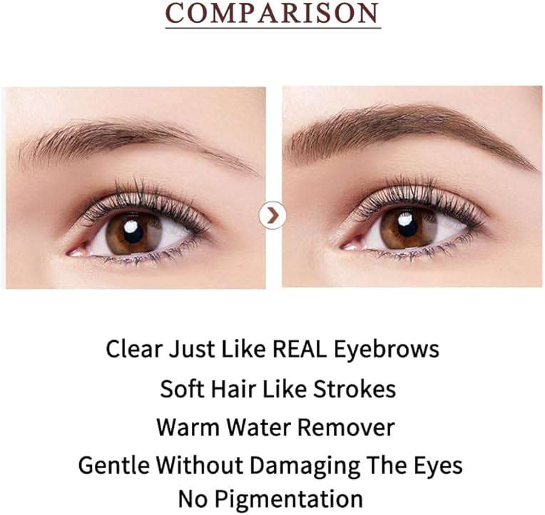 Waterproof Eyebrow Pen for Women - Microblading Tattoo Eye Brow Pencil, Long Lasting All Day, Creates Natural Looking (Black Brown - 2 PCS) - Image 3
