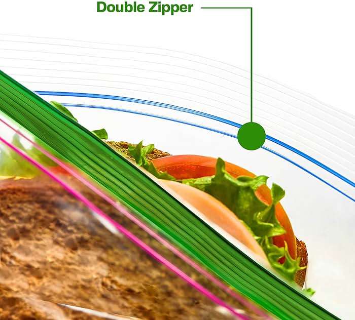 TYPLASTICS Sandwich and Snack Bags, Storage Bags for Food On the Go, Double Zipper for Freshness, Easy Open Design, Reclosable, 360 Count - Image 3
