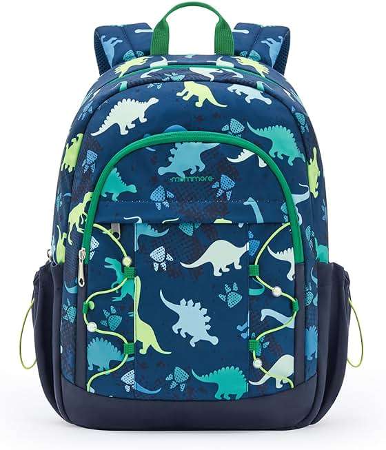 mommore Kids Backpack for Kindergarten Water Resistant Preschool Backpack Dinosaur Boys Bookbag Age 4-6 - Image 7