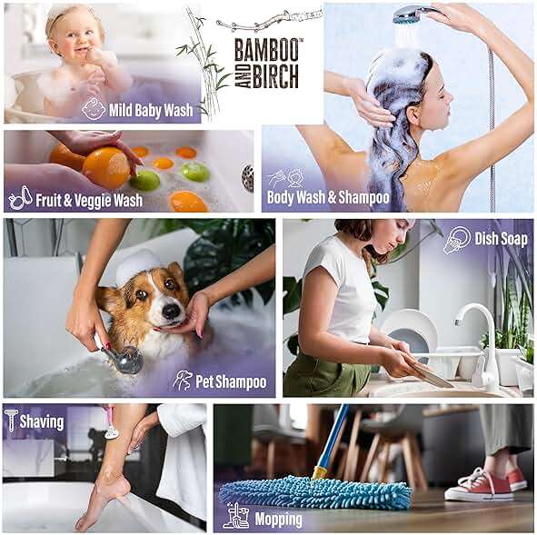 BAMBOO AND BIRCH Pure Castile Soap Liquid, Lavender, 64 oz | Certified Palm Oil Free, Natural Soap - Image 3