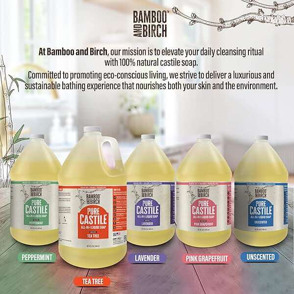 BAMBOO AND BIRCH Pure Castile Soap Liquid, Lavender, 64 oz | Certified Palm Oil Free, Natural Soap - Image 6