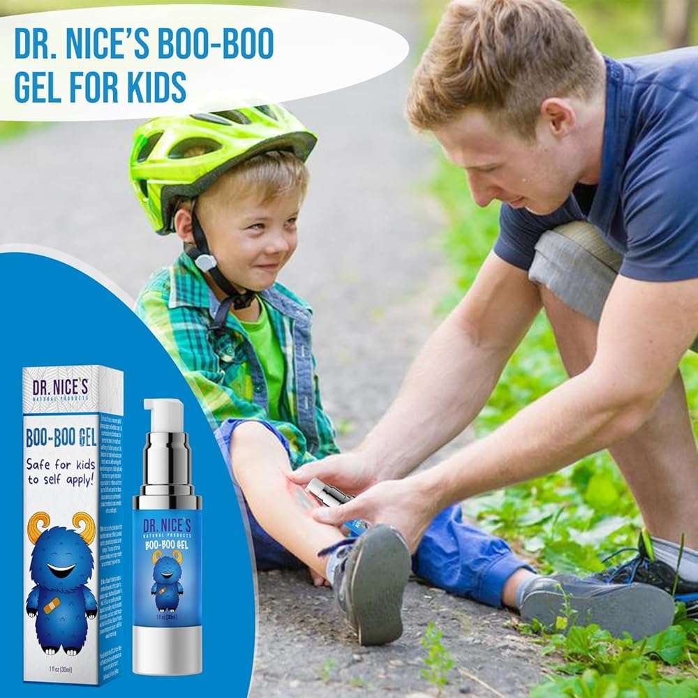 Boo Boo Gel for Kids by DR. NICE'S – First Aid Hydrogel for Cuts, Scrapes, Minor Burns, Blisters, Chafing & Skin Irritations, Cooling & Soothing Skin  Repair Gel, Made in USA, 01 fl oz - Image 9