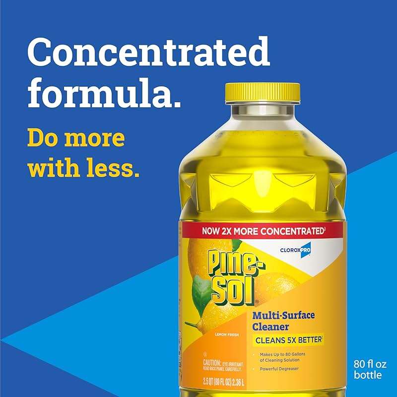Pine-Sol Multi-Surface Cleaner, CloroxPro, 2x Concentrated Formula, Lemon Fresh, 80 Fl Oz - Image 2