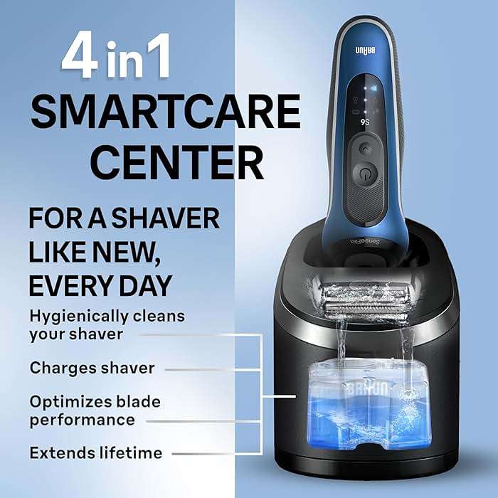 Braun Electric Shaver for Men, Series 6 6177cc, Wet & Dry Shave, Turbo & Gentle Shaving Modes, Foil Shaver, Blue - Image 6
