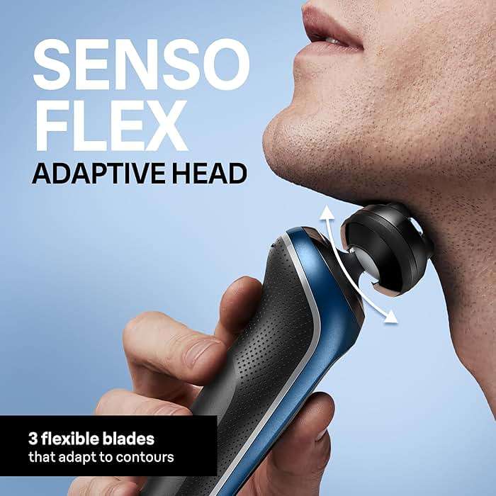 Braun Electric Shaver for Men, Series 6 6177cc, Wet & Dry Shave, Turbo & Gentle Shaving Modes, Foil Shaver, Blue - Image 8