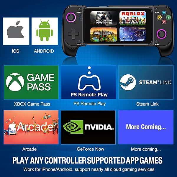 CYOYPPY Mobile Game Controller for iPhone/Android Wireless gaming controller Support Phone Case - Compatible with Xbox Game Pass, Steam Link, Call of Duty, Roblox & Minecraft - Image 3