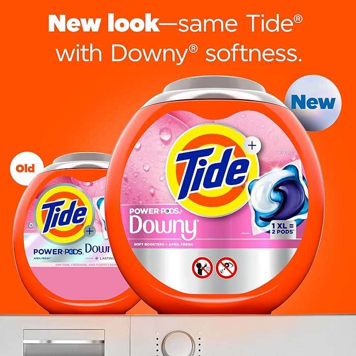 Tide Power PODs + Downy Laundry Detergent Pods, 18 Count, Soft Boosters + April Fresh - Image 2