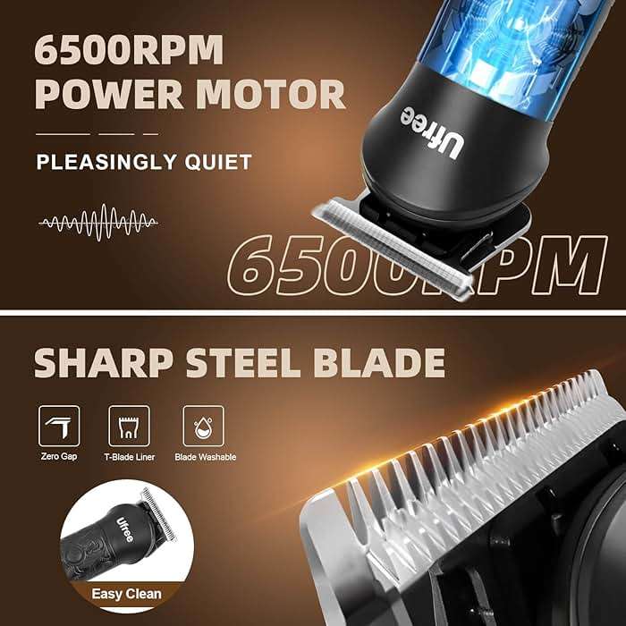Ufree Beard Trimmer for Men, Electric Razor Shavers, Cordless Hair Clippers, 7 in 1 Beard Grooming Kit for Mustache, Body, Nose and Facial, Gifts for Men - Image 4